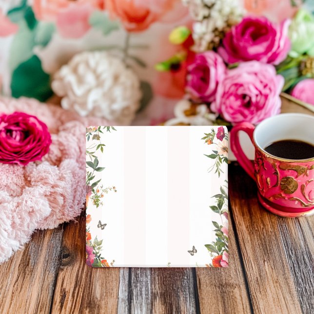 Post-it® Bande rose et Flore rouge (Créateur téléchargé)