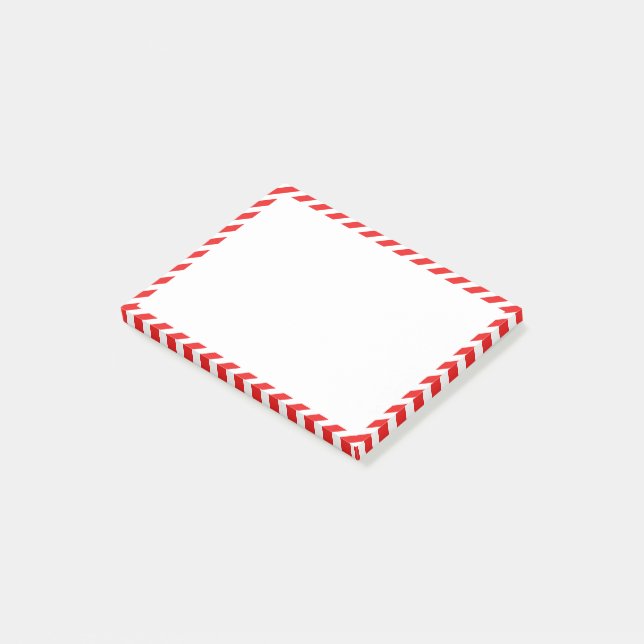 Post-it® Bande rouge et blanche mignonne (Incliné)