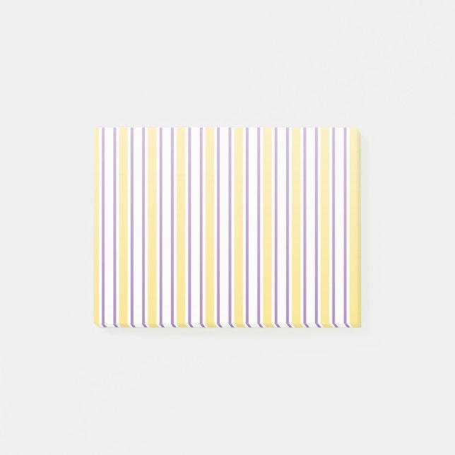 Post-it® Bandes de bonbons jaunes, violets et blancs (Devant)