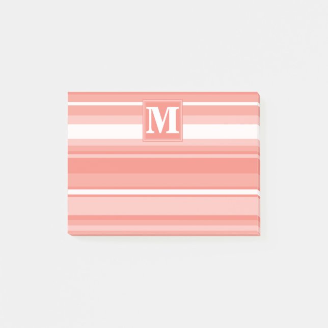 Post-it® Bandes de corail monogramme (Devant)