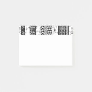 Post-it® Bandes de Motifs rétro noir et blanc 1