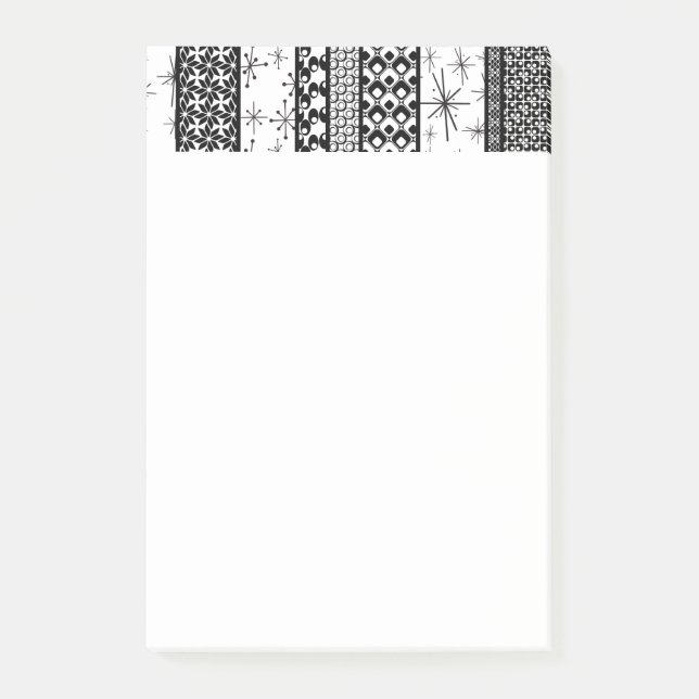 Post-it® Bandes de Motifs rétro noir et blanc 1 (Devant)