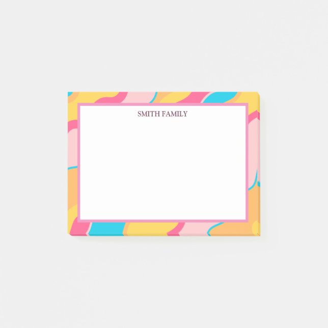 Post-it® Bandes Diagonales colorées Retro (Devant)