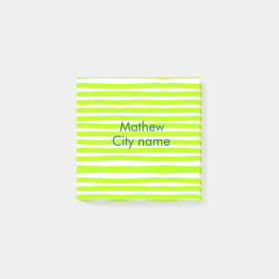 Post-it® Bandes rétro jaune vert néon ajoutent nom lieu