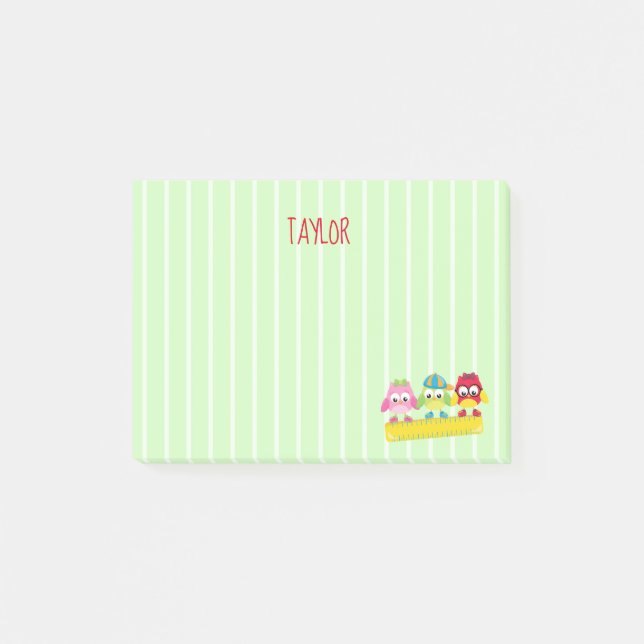 Post-it® Bandes vertes avec choux mignons (Devant)