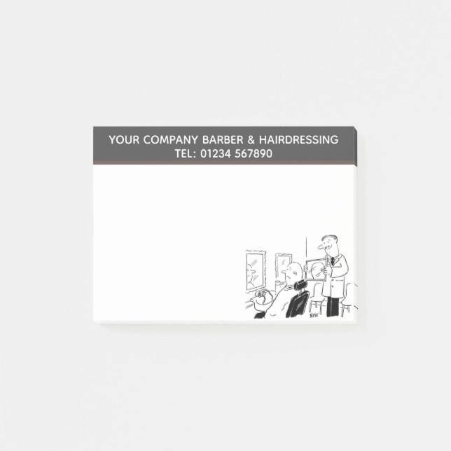 Post-it® Barbier et coiffure Dessin pour personnaliser (Devant)