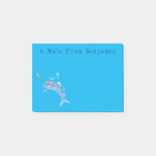 Post-it® Barracuda poisson affamé de la pêche dessin animé