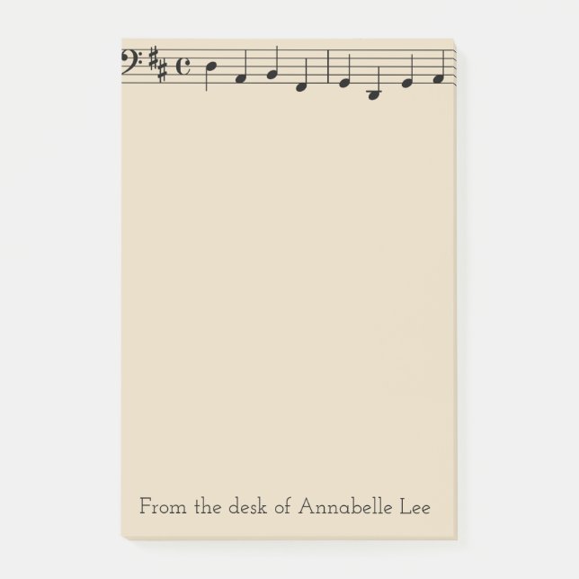 Post-it® Barre simple de la musique (Devant)