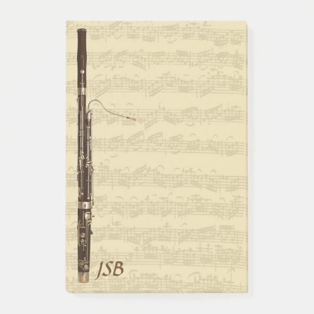 Post-it® Basson sur le monogramme de coutume de suite de (Devant)