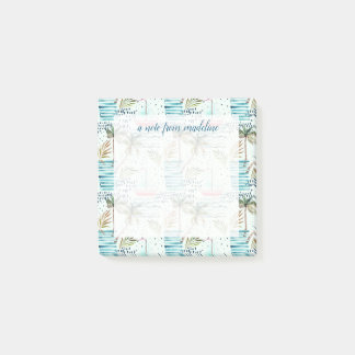 Post-it® Bateau à voile couleur marine avec Motif Palm Tree