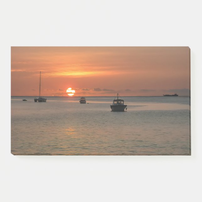 Post-it® Bateaux à coucher de soleil tropicaux Océan des Ca (Devant)