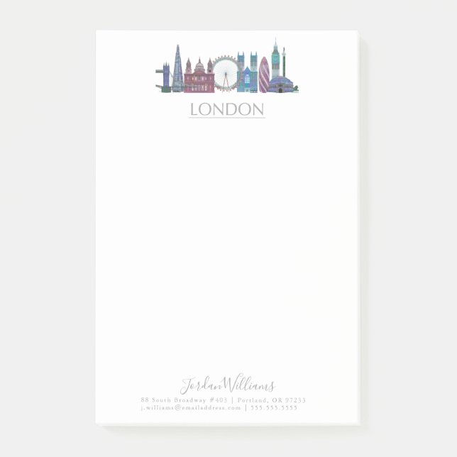 Post-it® Bâtiments couleur Skyline de Londres (Devant)