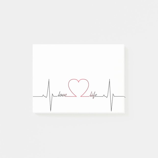 Post-it® Battement de coeur avec la citation inspirée de la (Devant)