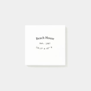 Post-it® Beach house et. Date année coordonnées personnalis