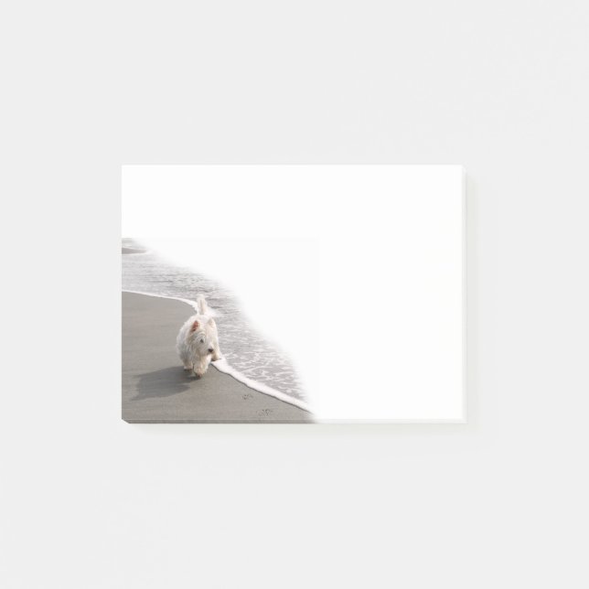 Post-it® Beachcombing Westie Photo 4x3 Notes (Devant)