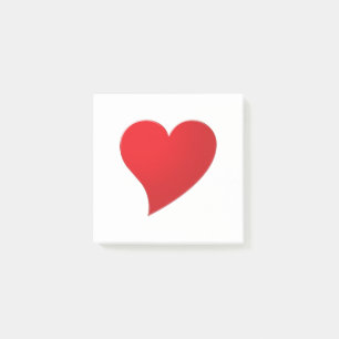 Post-it® Beau blanc rouge grand Coeur chic Saint Valentin