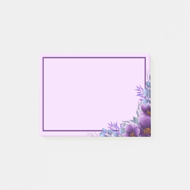 Post-it® Beau Bouquet de fleurs violettes Post-it Notes (Devant)
