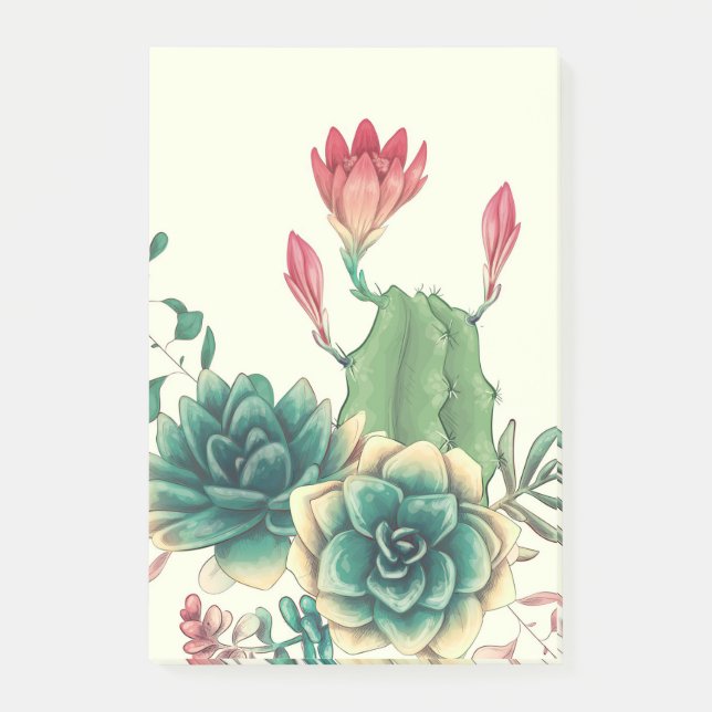Post-it® Beau Cactus À Fleur (Devant)