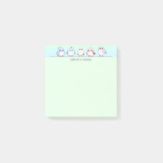 Post-it® Beau dégradé coloré oiseau Nom personnalisé
