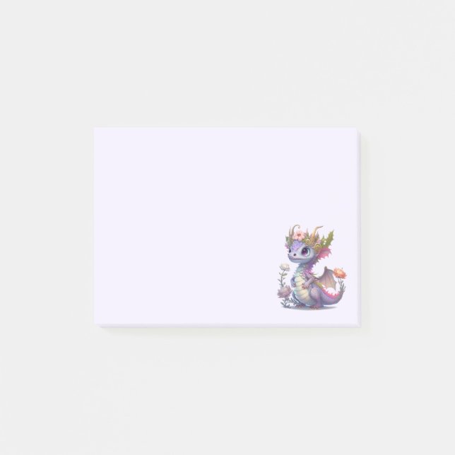 Post-it® Beau Dragon avec Couronne élégante (Devant)