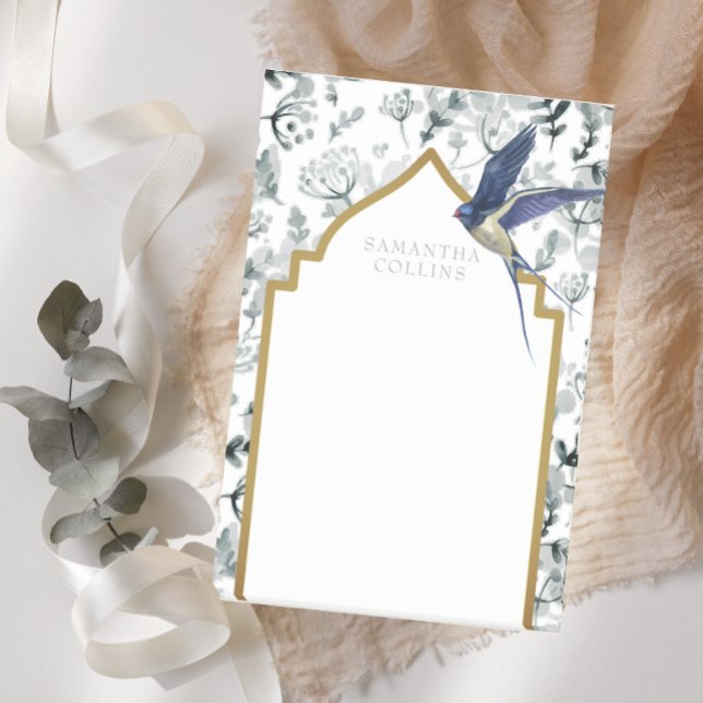 Post-it® Beau Oiseau Bleu Botanique Personnalisé (Créateur téléchargé)