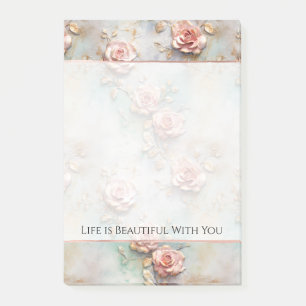 Post-it® Beau Romantique Rose rose rose Roses romantiques