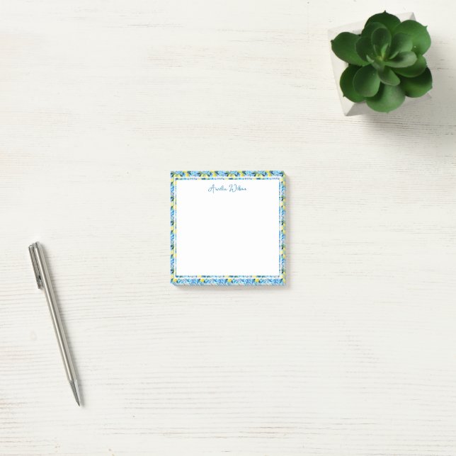 Post-it® Beautiful Pattern of Vibrant Lemons Personalized (Bureau)
