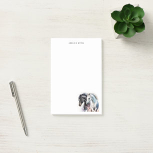 Post-it® Beaux Chevaux en Aquarelle