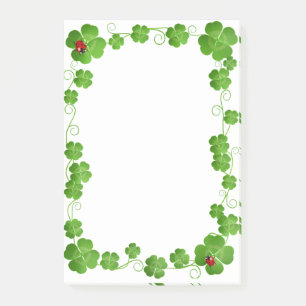 Post-it® Beaux Trèfles à Quatre Feuilles & Coccinelles