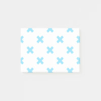 Bébé bleu croix coutures sur blanc