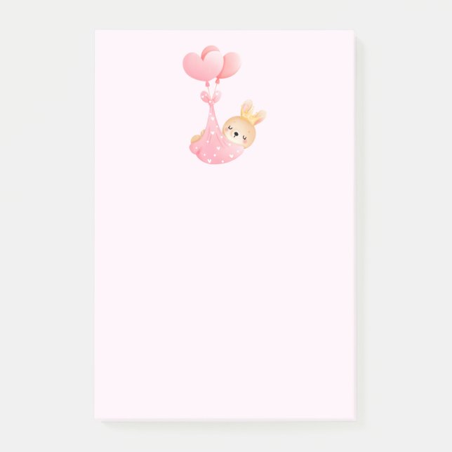 Post-it® Bébé mignon dans une couverture de coeur (Devant)