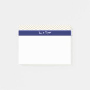Post-it® Beige SLg Chevron Nom de la marine Monogramme
