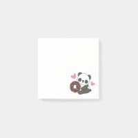 Belle Animal Panda Ours Coeur Rose Donut