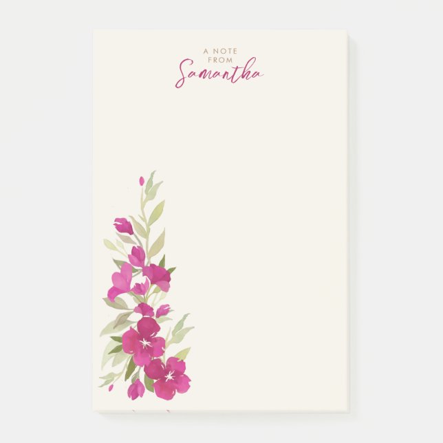 Post-it® Belle aquarelle fleurie design personnalisé (Devant)
