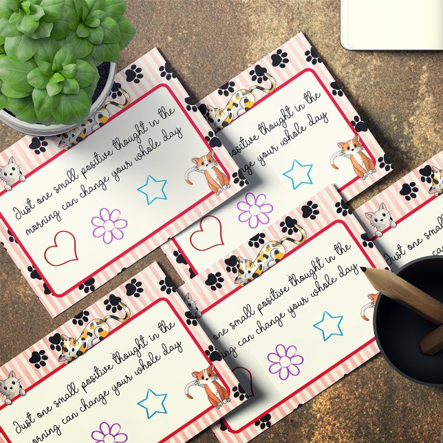 Post-it® Belle couleur rouge avec pattes chatons mignons 4" (Créateur téléchargé)