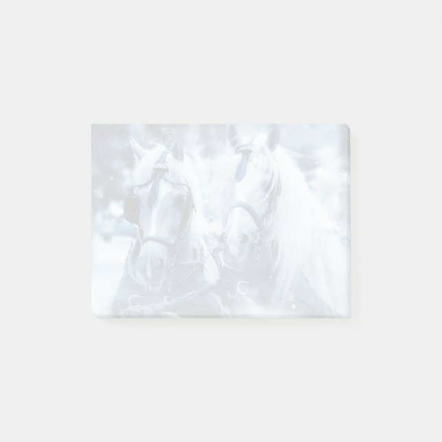 Post-it® Belle équipe Cheval Hiver Conduite photo (Devant)