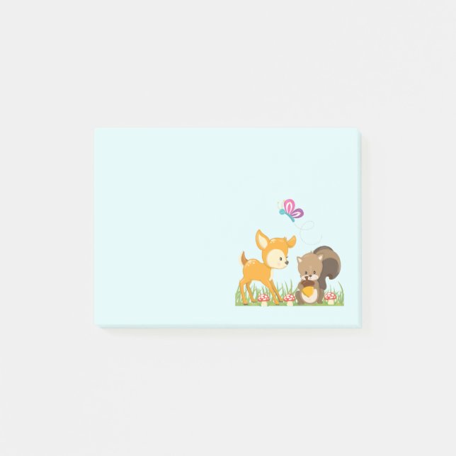 Post-it® Belle forêt Animaux Caricature Whimsical (Devant)