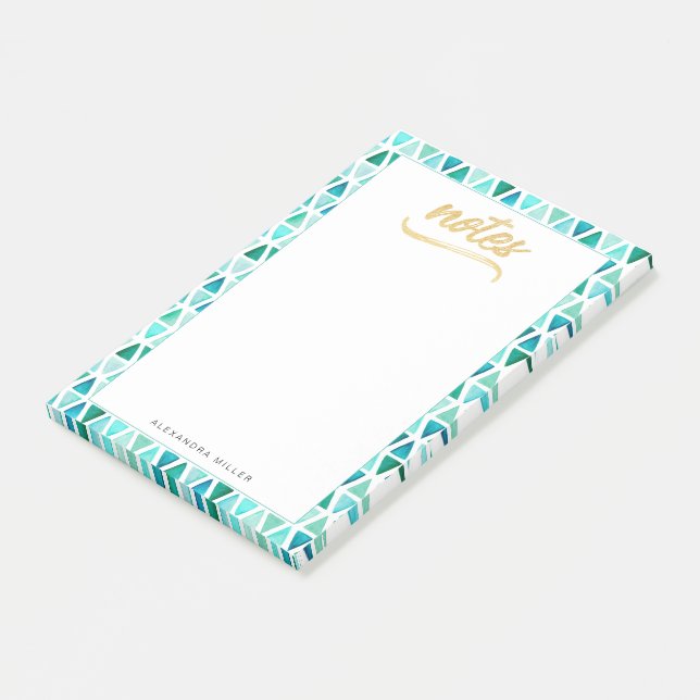Post-it® Belle Frontière Gemstone Gold Faux Foil Nom (Incliné)
