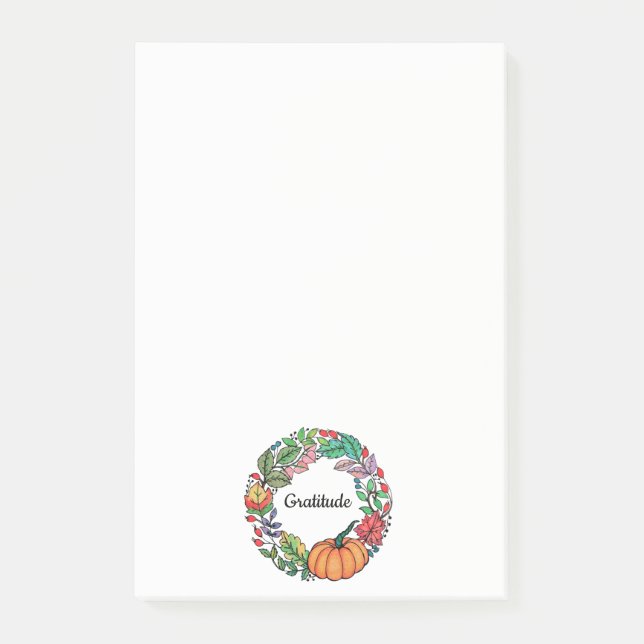 Post-it® Belle guirlande de citrouille d'aquarelle avec le (Devant)