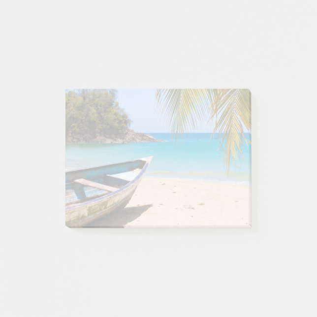 Post-it® Belle plage tropicale avec bateau à rames (Devant)