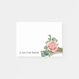 Post-it® Belle rose rose Vintage personnalisée