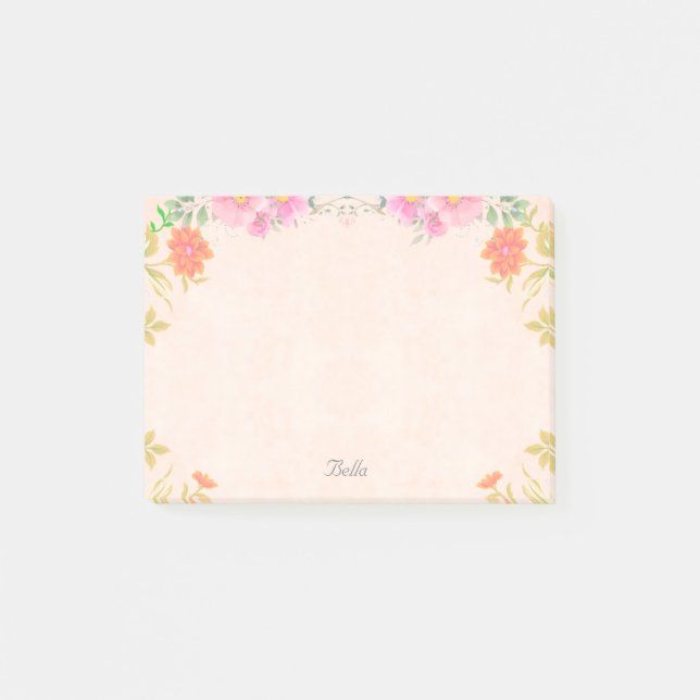 Post-it® Belles fleurs en couleurs pastel Post-it Notes (Devant)