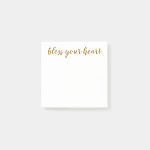 Post-it® Bénissez votre coeur Gold Script