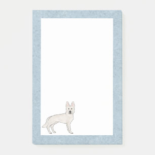 Post-it® Berger Blanc Suisse Blanc GSD Chien de Dessin Anim