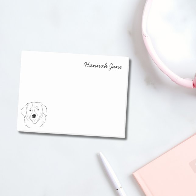 Post-it® Bernese Mountain Dog Black & White Personnalisé (Bernese Mountain Dog Black & White Personalized Post-it Notes)