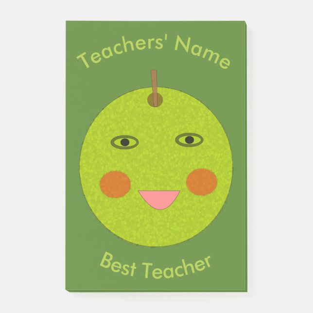 Post-it® Best Teacher Happy Apple Custom Post it note (Devant)
