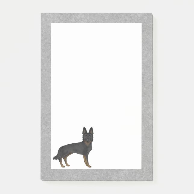 Post-it® Bi-Black Allemand Berger Cartoon GSD Chien Gris (Devant)