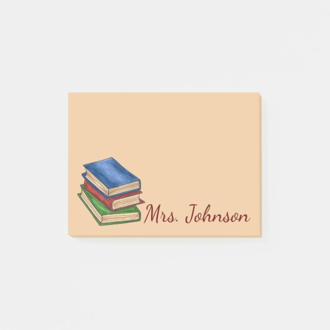 Post-it® Bibliothèque d'enseignants d'anglais personnalisée (Devant)