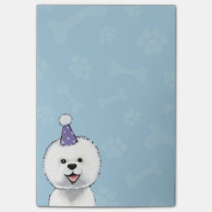 Post-it® Bichon mignon Frise utilisant un casquette de