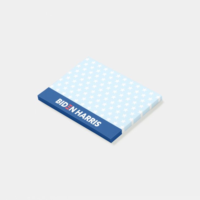 Post-it® Biden Harris White Stars Motif Light Blue (Incliné)